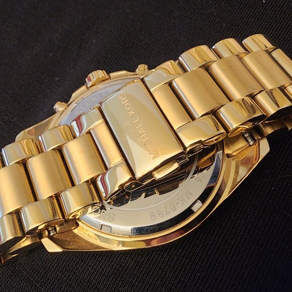 Michael Kors Gold Chronograph Watch with Black Dial - Picture 2 of 3